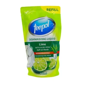 Teepol  Lime with Aloe vera Dishwashing liquid Refill pack  500ml